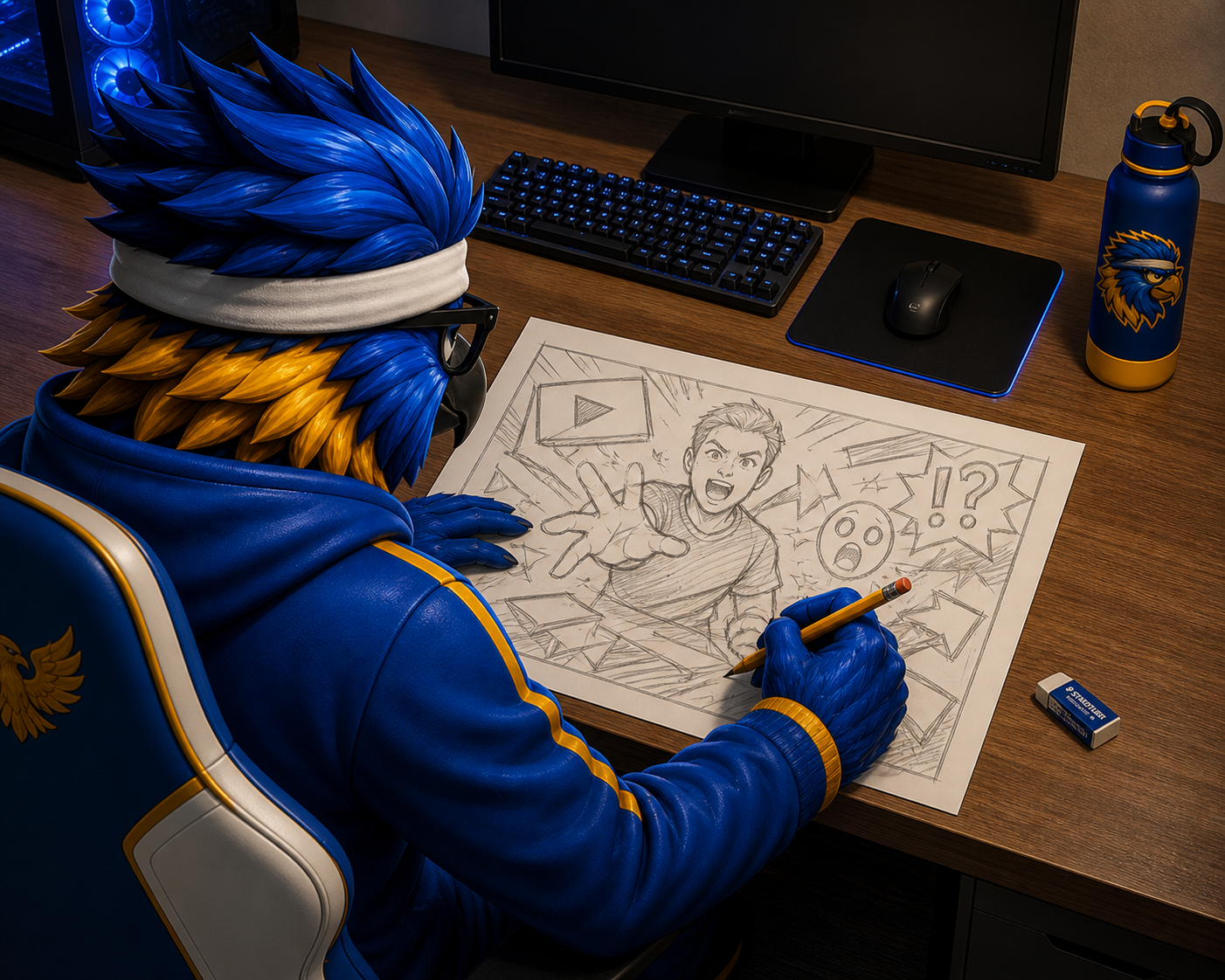 Esboço da thumbnail no papel